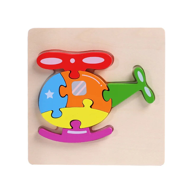Wooden 3D Puzzle for Kids Montessori Educational Toys Baby Learning Toys Brain Development Puzzle Board Childrens Early Learning
