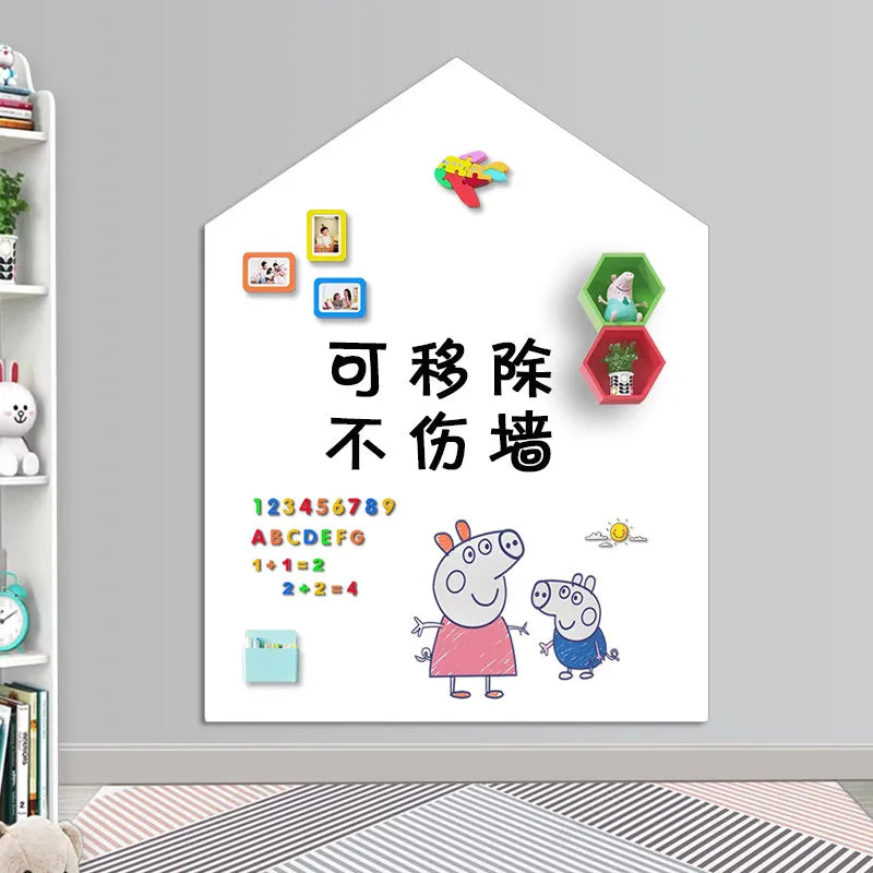 Magnetic Removable Soft Whiteboard Sticker - Erasable Kids Doodle Board for Office Home, No Wall Damage