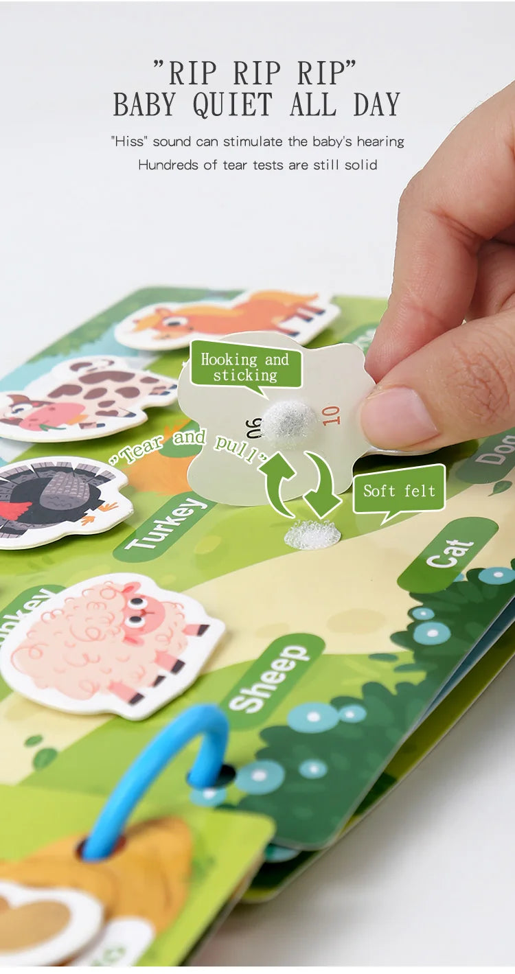 Busy Book for Kids, Animals Vehicles Dinosaurs Stickers, Matching Number & Letter Games, Interactive Learning Activity Book