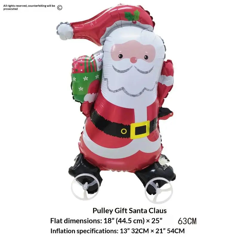 4D Cartoon Foil Balloons Elephant Stand Walking Balloon With Wheel For Kids Birthday Party Decoration Baby Shower