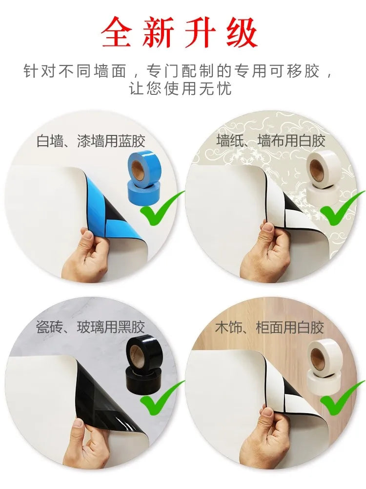 Magnetic Removable Soft Whiteboard Sticker - Erasable Kids Doodle Board for Office Home, No Wall Damage