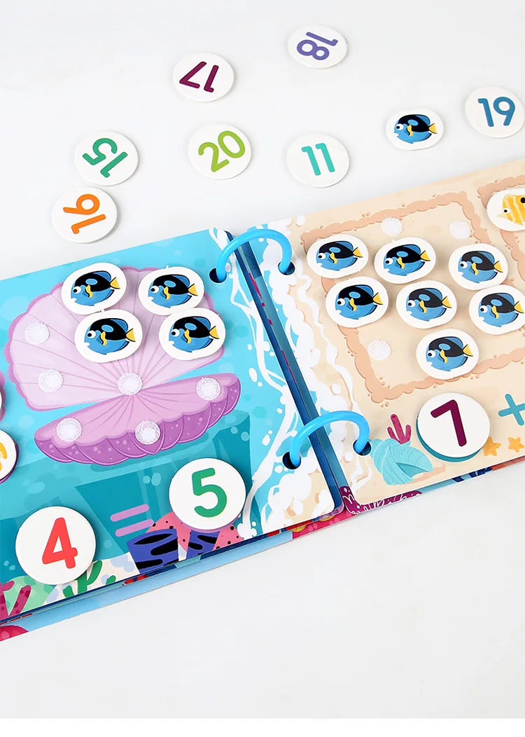 Early Education Puzzle Enlightenment Busy Book, Multiple Themes of Cognitive Tear-Off Toy Book, Early Development of Concentration and Hand-Eye Coordination