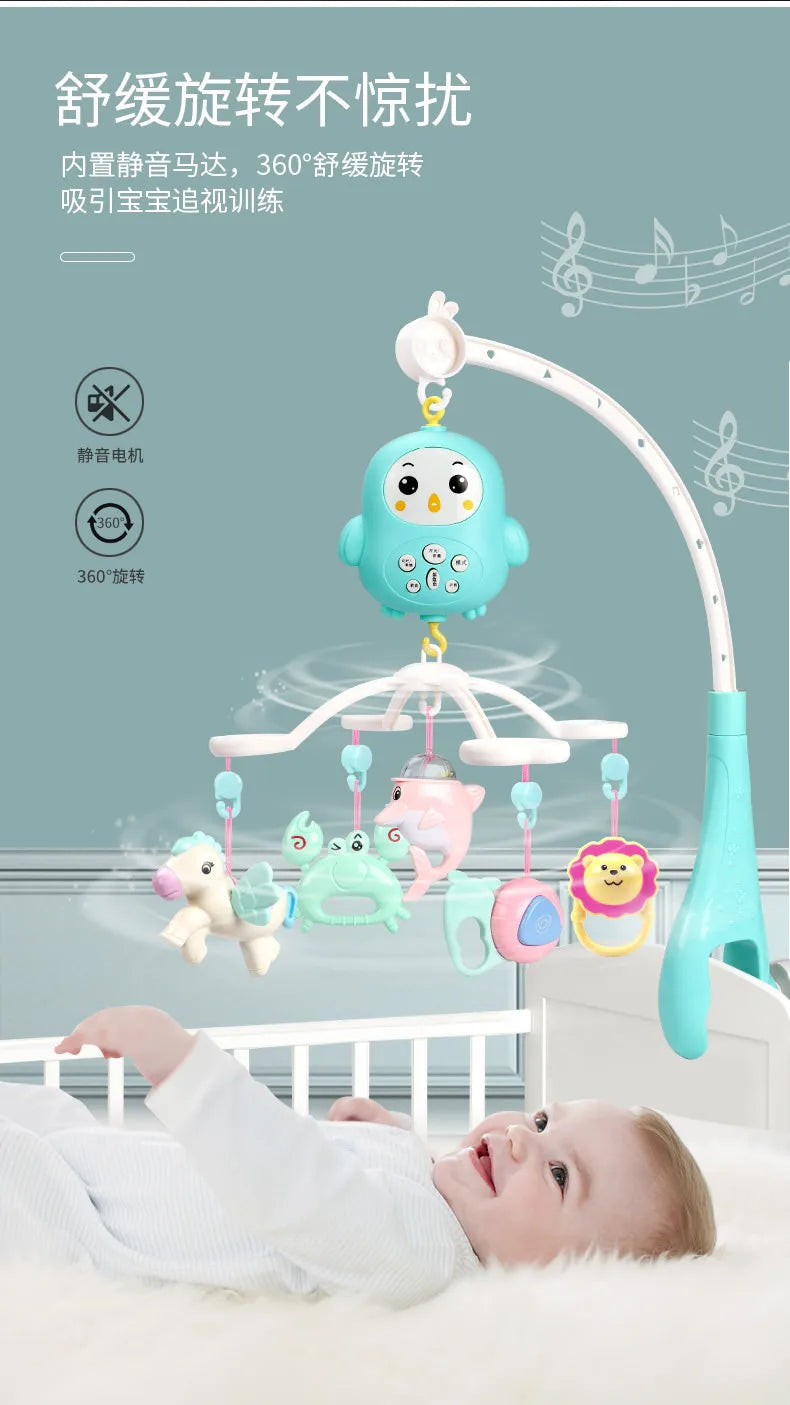 Baby Crib Mobiles Rattles Music Educational Toys Bed Bell Carousel For Cots Infant Baby Toy 0-12 Months For Newborns Toddler Toy
