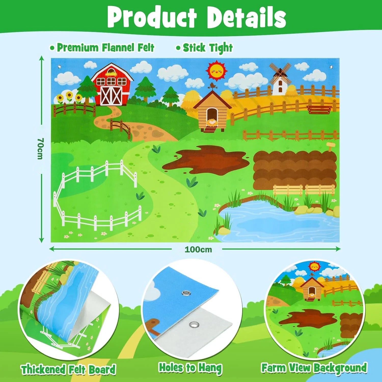  Ocean Felt Story Board Toys Farm Animals Early Learning Storytelling Flannel Board Classroom Educational Interactive Play Kit