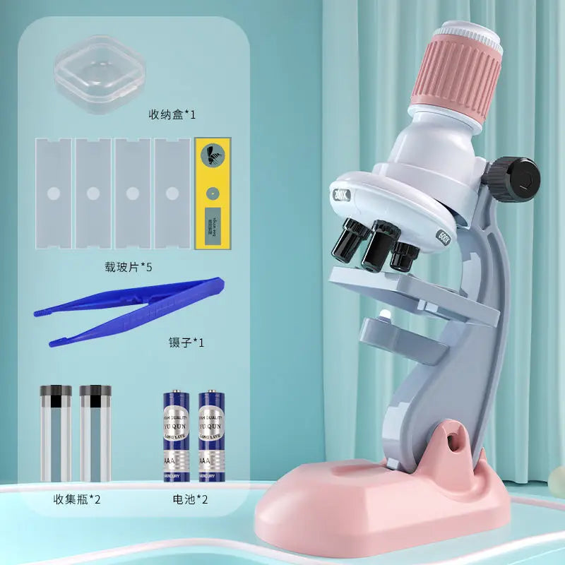 High definition 1200 times microscope toy set for primary and secondary school students science experiment puzzle science and