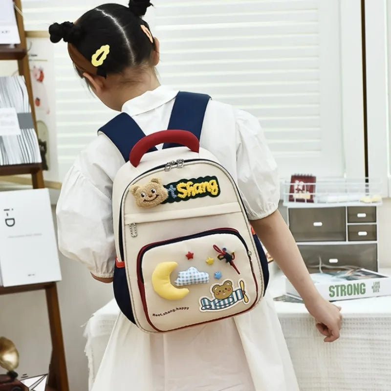 Cute School Bag for Girls Adorable Cartoon Bear Backpack Toddler Kids Backpack Lightweight Kindergarten Boys Children's Bag Gift