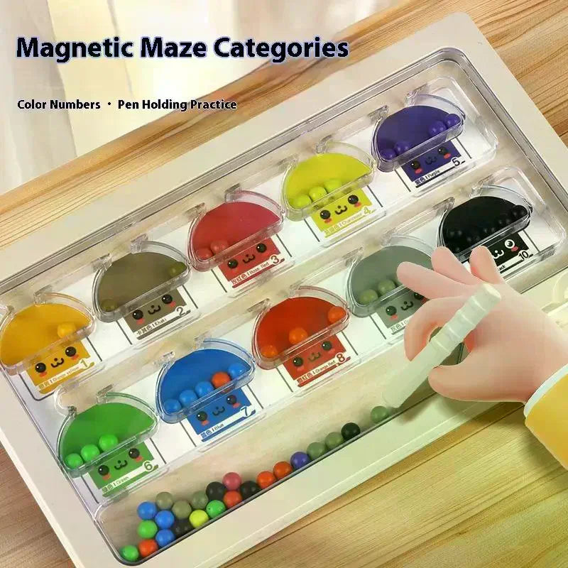 1 Set Color Matching Montessori Toy Plastic Magnetic Color And Number Maze Learning Education Toys Gifts For Children