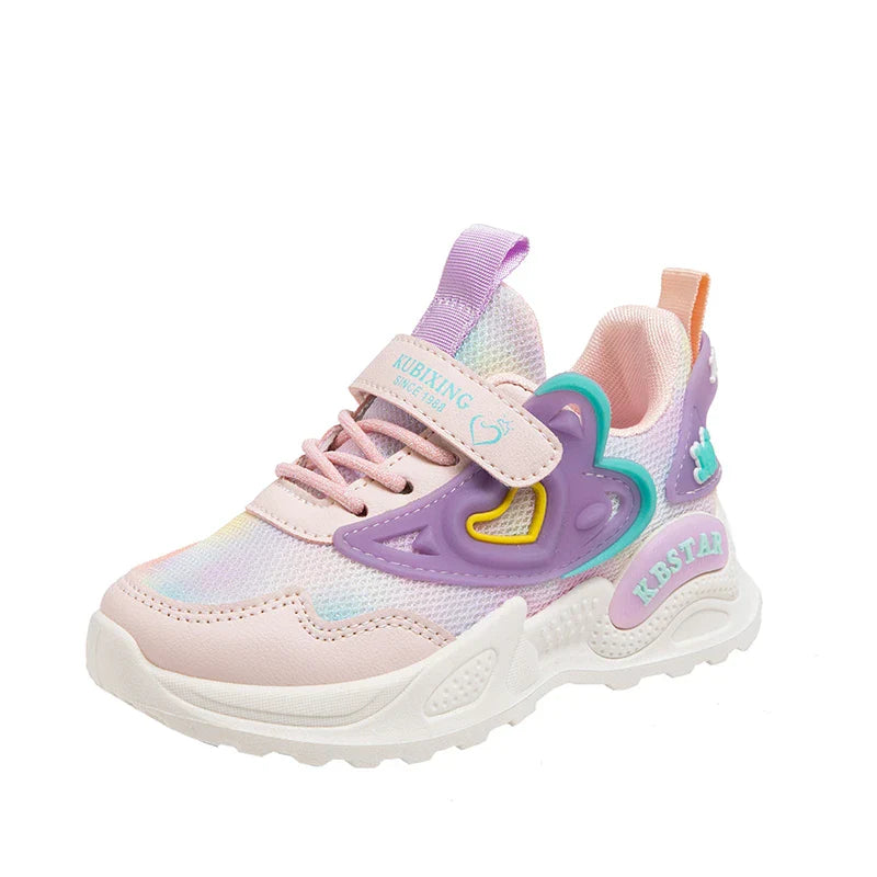 Childrens Sports Shoes 2025 Spring School Casual Girls Soft Cute Pink Anti Slip Tennis Shoes Outdoor Breathe Mesh Running Shoes