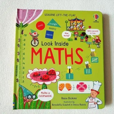 Usborne Look inside Maths Uncover the Secrets of Mathematics Children's STEM Cardboard Flip Flip Science Picture Book