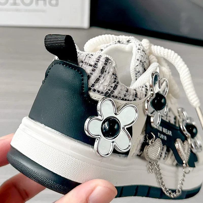 Pink Star Girls Sneaker Children Shoes Thick Sole Autumn Luxury Kids Casual Sneaker Comfortable Cute Sports Shoes for Girls