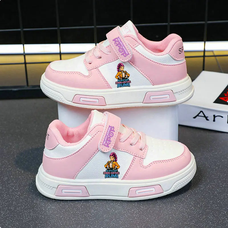 Kpop Demon Hunters Kids shoes Children Sneakers For Girls Shoe Autumn White Shoe Casual Running Shoe Anti Slip Soft Sole Tenis