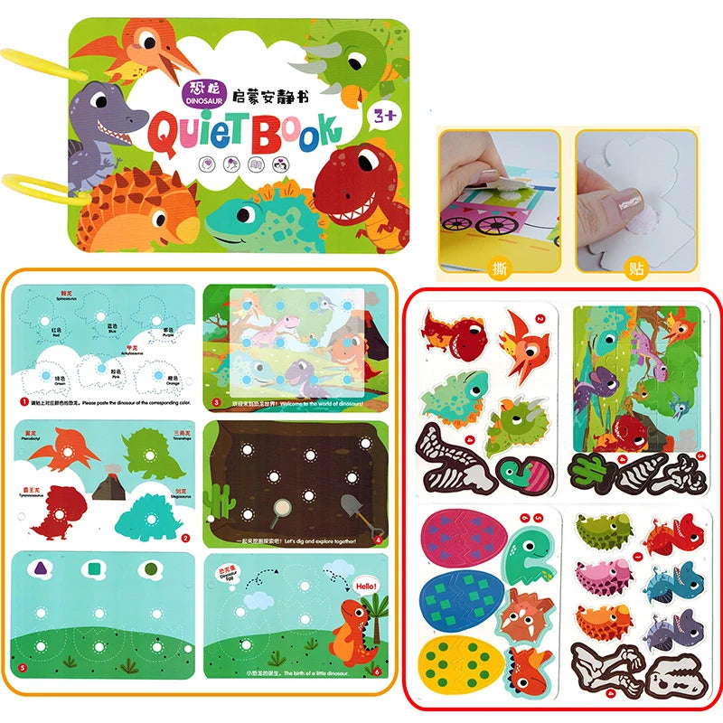 Montessori Busy Book for Kids Toddlers Educational Toys Baby Diy Paste Quiet Book Children Animals Numbers Matching Puzzles Toys