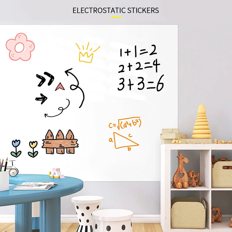 Width: 45CM Reusable Static Whiteboard Adheres To Walls Without Damage Easy To Apply and Remove Dry Eraser White Board