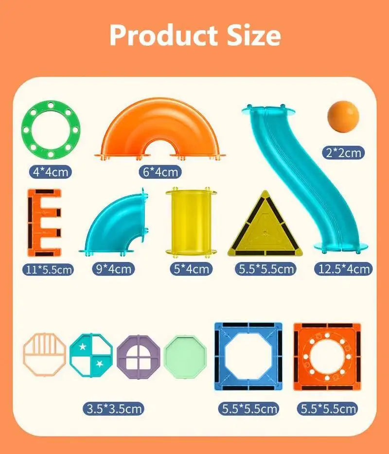 Magnetic Building Blocks Magnet Tiles Marble Run Race Track Blocks Model Construction Set Educational Magnet Toys for Children