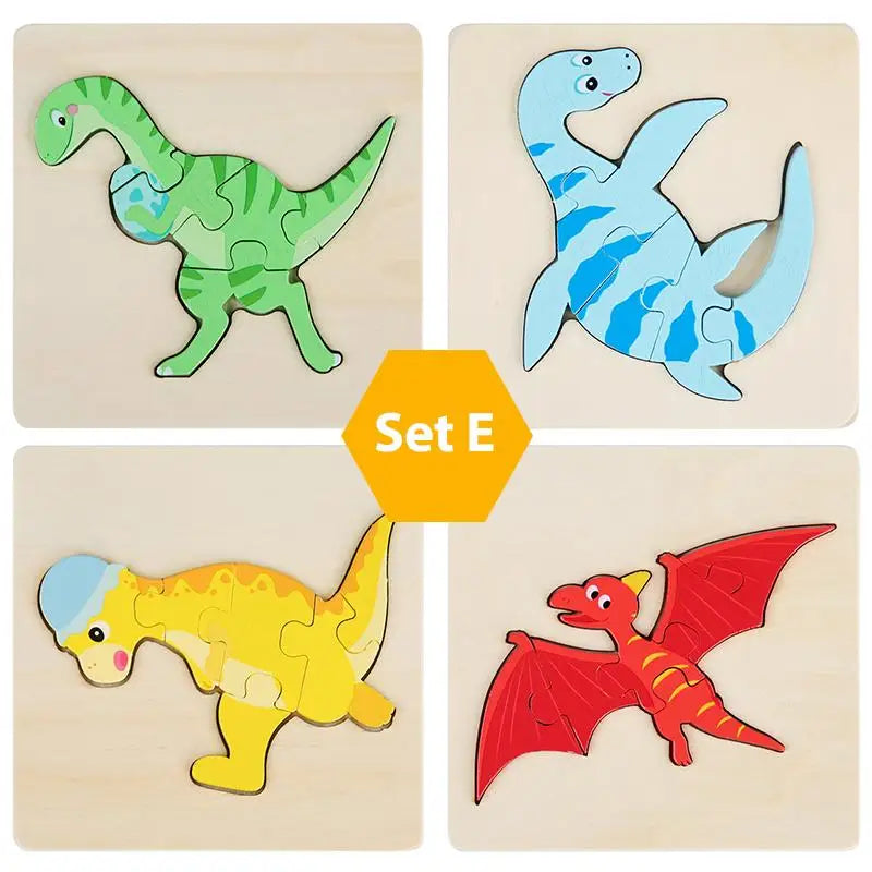 Wooden Puzzles Toddler Toys Gifts for 1 2 3 Year Old Boys Girls Animal Jigsaw Puzzles Montessori Toys Early Educational Board