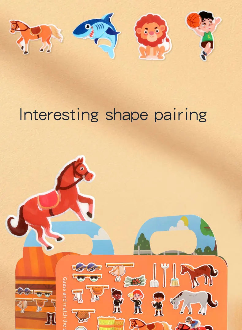 Kids' Reusable DIY Sticker Books Multi-Theme Bubble Sticker Jelly Stickers Portable Montessori Sticker Toy Gifts for Children