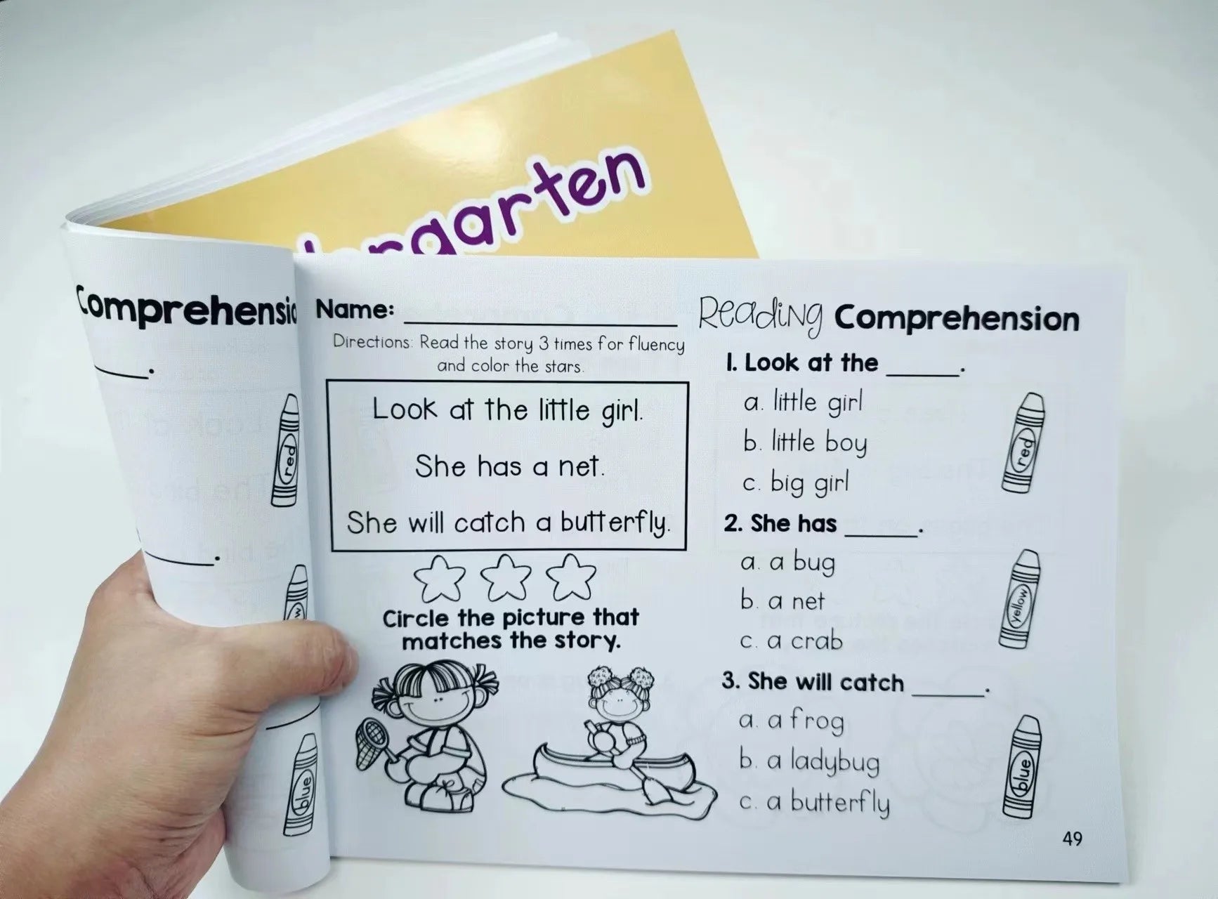Kindergarten English Reading Comprehension Exercise Books Using Sentences Pictures and Questions To Improve Learning Skills