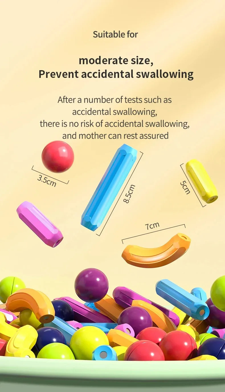 Montessori Educational Toy Magnetic Building Blocks Toy Magnetic Construction Set Magnet Ball Sticks Rod Games For Kids Baby