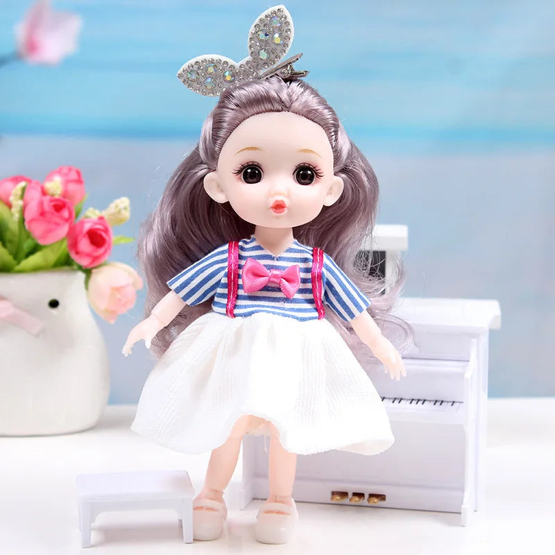 17cm Dolls 1/8 BJD Doll Princess Dress Up Boneca Children's 13 Joints Toys Dolls for Girls Dolls Multi-joint Kids Birthday Gifts