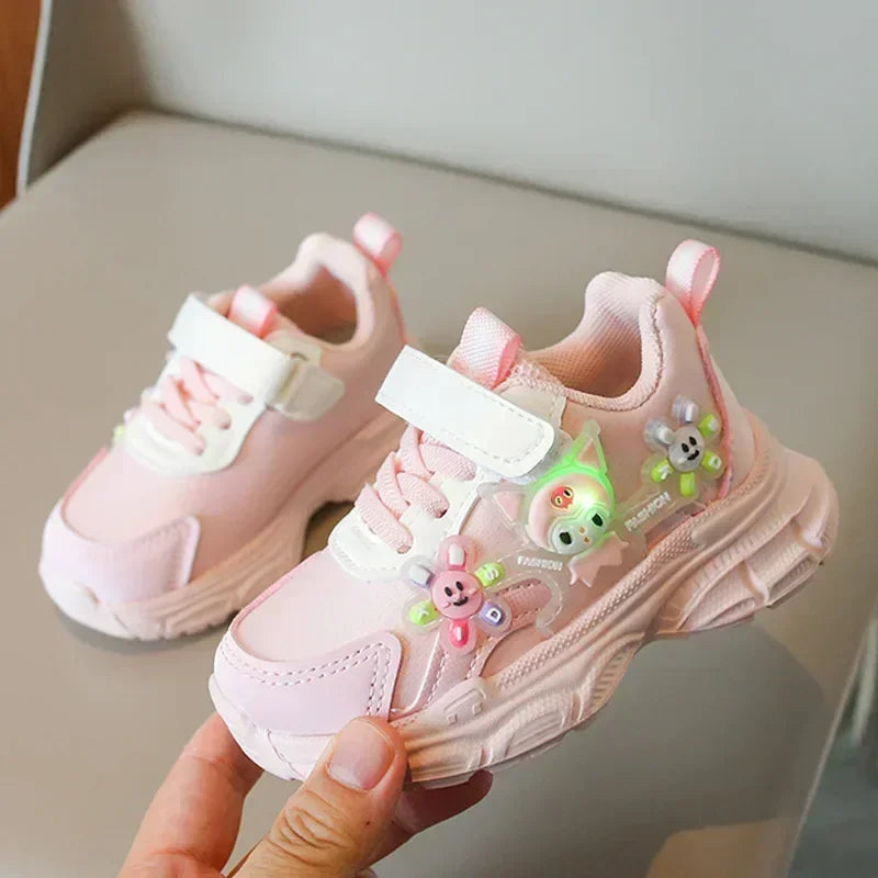 Sanrio hello kitty  cartoon running shoes children casual shoes lights kuromi Autumn and winter LED sneakers sports shoes