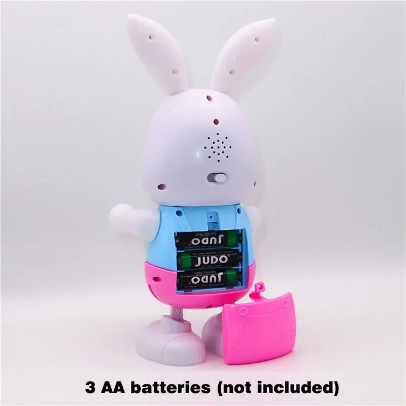 Robot Rabbit Dancing Sing Song Electronic Music Animal Beat Drum With LED Cute Desktop Model Toy Children Birthday Gift