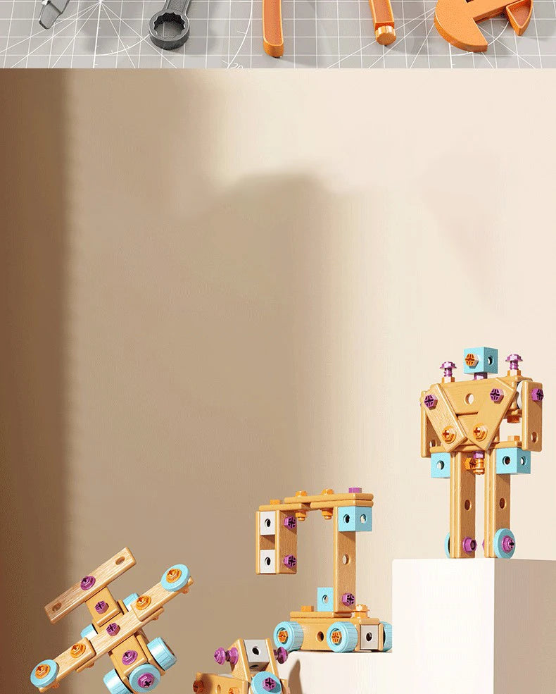 DIY Nut Hand Disassembly Assembly Puzzle Simulated Screwing Toolbox Early Educational Kids Toy Shape Insert Blocks Toys For Boys