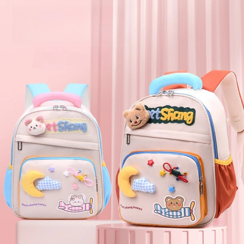 Cute School Bag for Girls Adorable Cartoon Bear Backpack Toddler Kids Backpack Lightweight Kindergarten Boys Children's Bag Gift