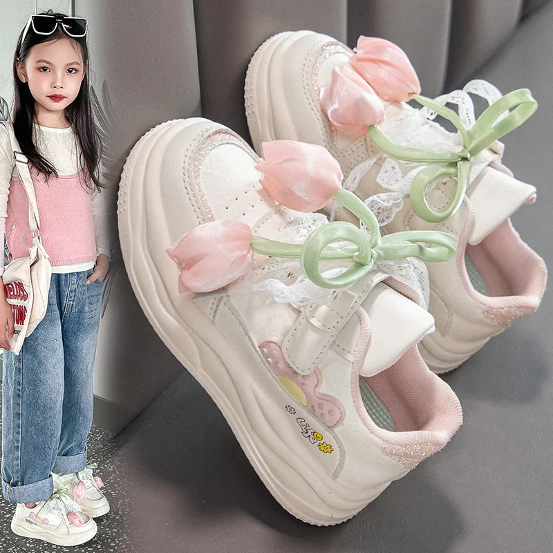 2025 Fashionable Comfortable Spring Autumn Children's Floral Casual Sneakers for Girls Children's Sports Shoe