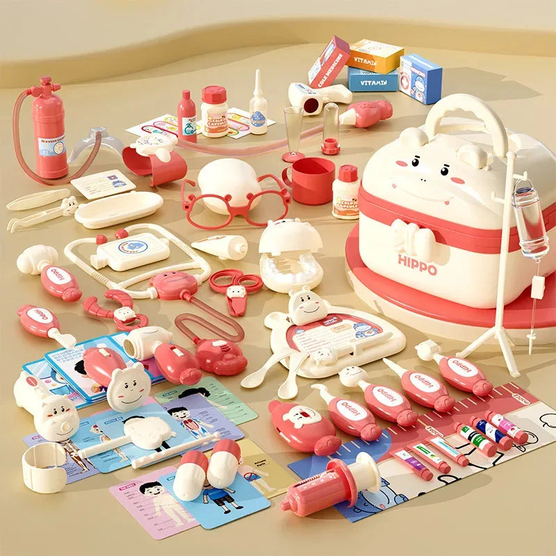 Children Doctor Medical Kit Play Set Storage Box Children Hospital Nurse Game Toys Kids Girls Boys Gift Cute Educational Toys