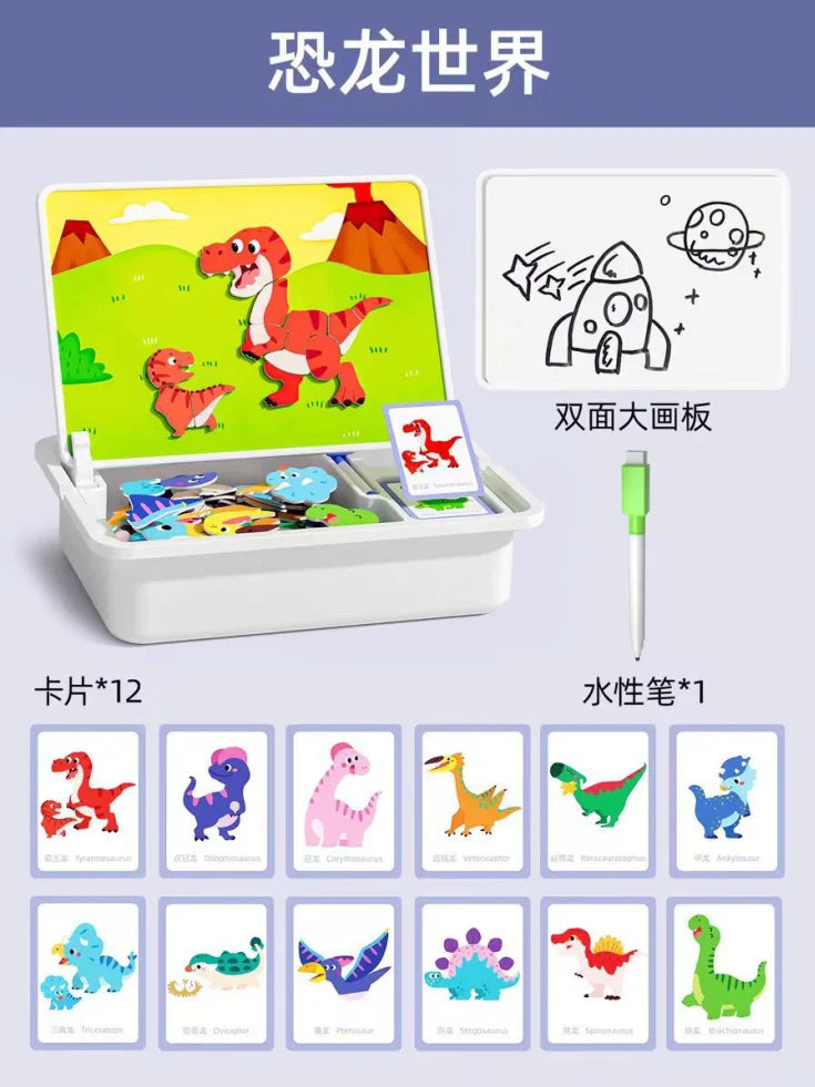 Magnetic Puzzles Face Dress Up Travel Game Double Side Preschool Educational Learning Toy for Kids