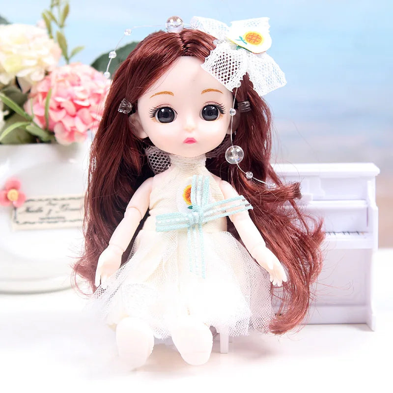17cm Dolls 1/8 BJD Doll Princess Dress Up Boneca Children's 13 Joints Toys Dolls for Girls Dolls Multi-joint Kids Birthday Gifts
