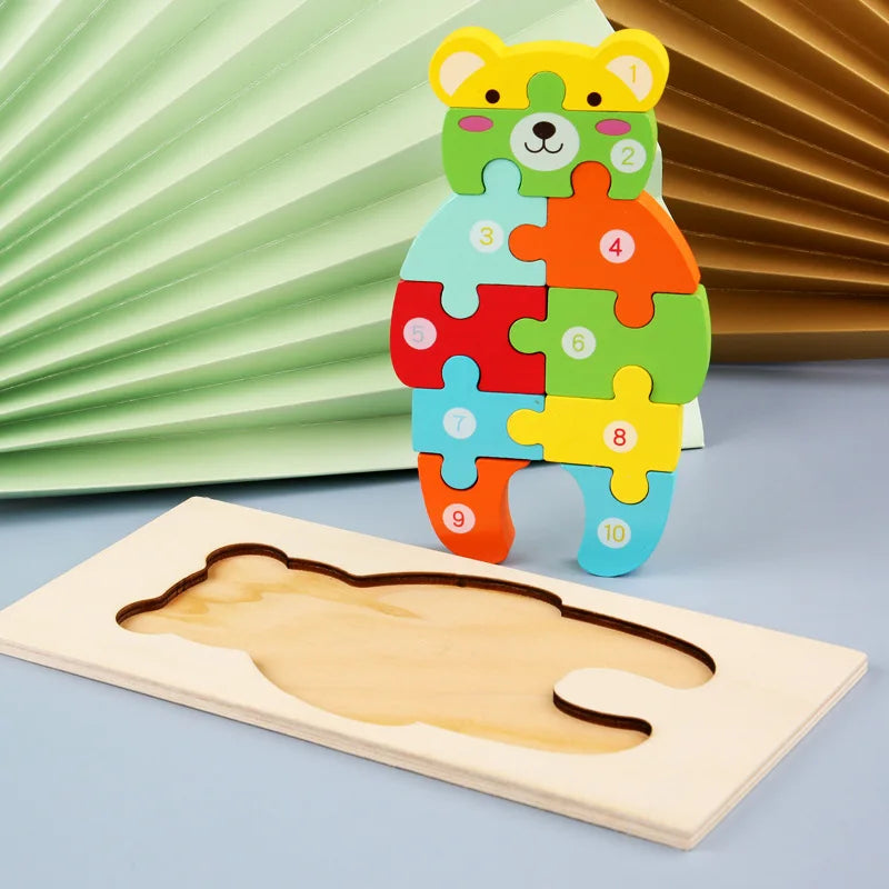 Wooden Baby 3d Puzzles For Kids Child Montessori Toys Dinosaur Animal Wooden Puzzle Game Educational Toys For Children P407
