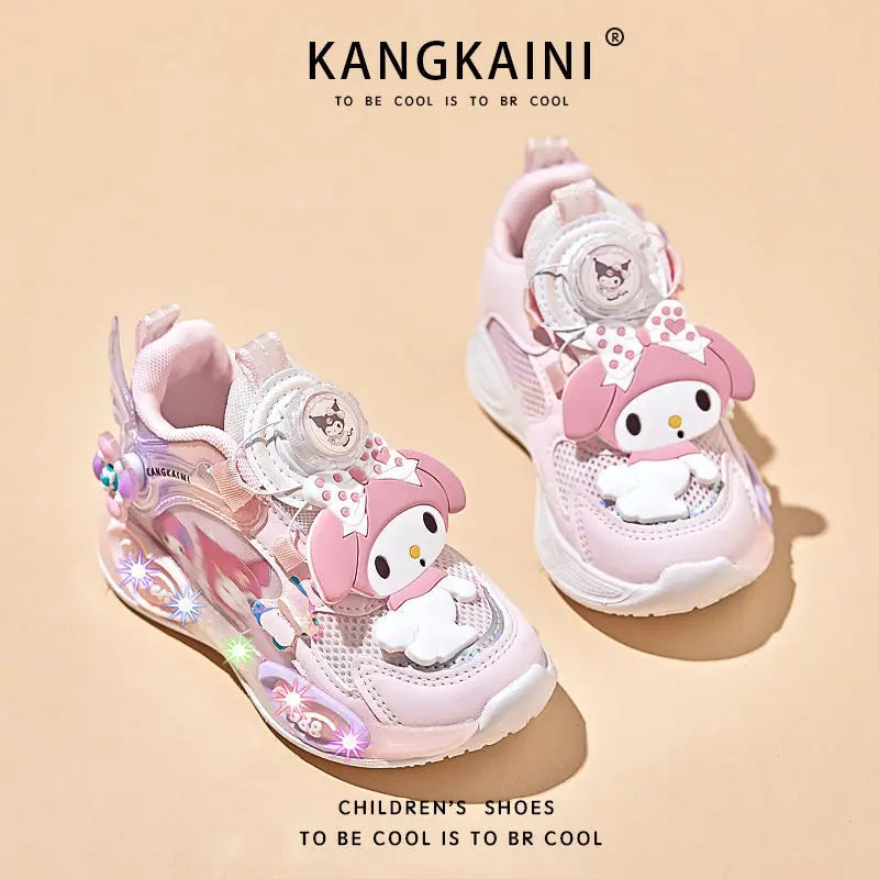 Kids'Casual Shoes Sneakers Mesh For Girls Cartoon My Melody Breathable Anti-slip Soft Bottom Pruple Pink Size 26-35