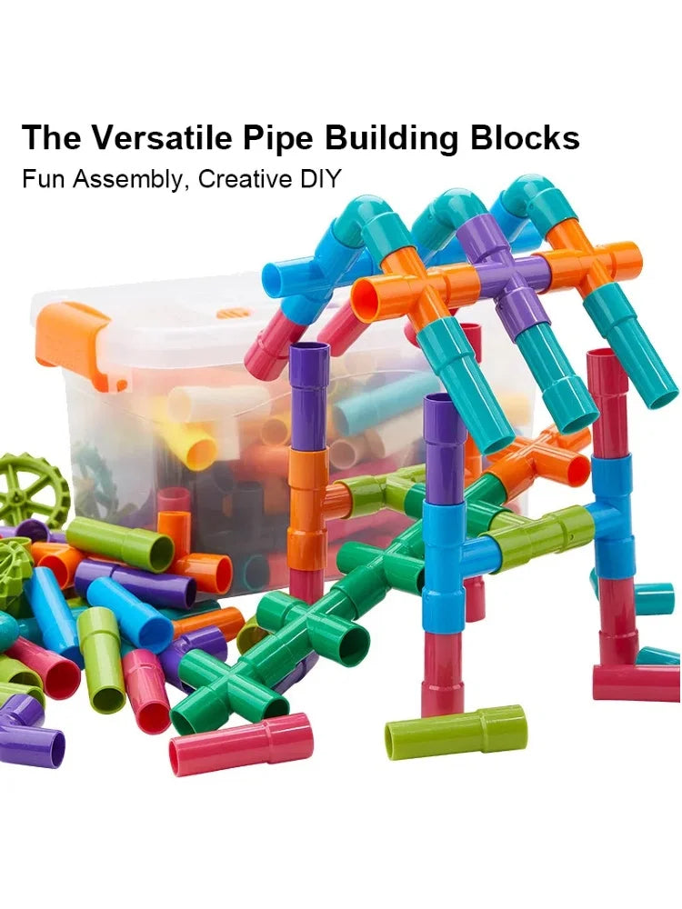 Pipeline building block assembly children's water pipe beneficial intelligence splicing brain toy