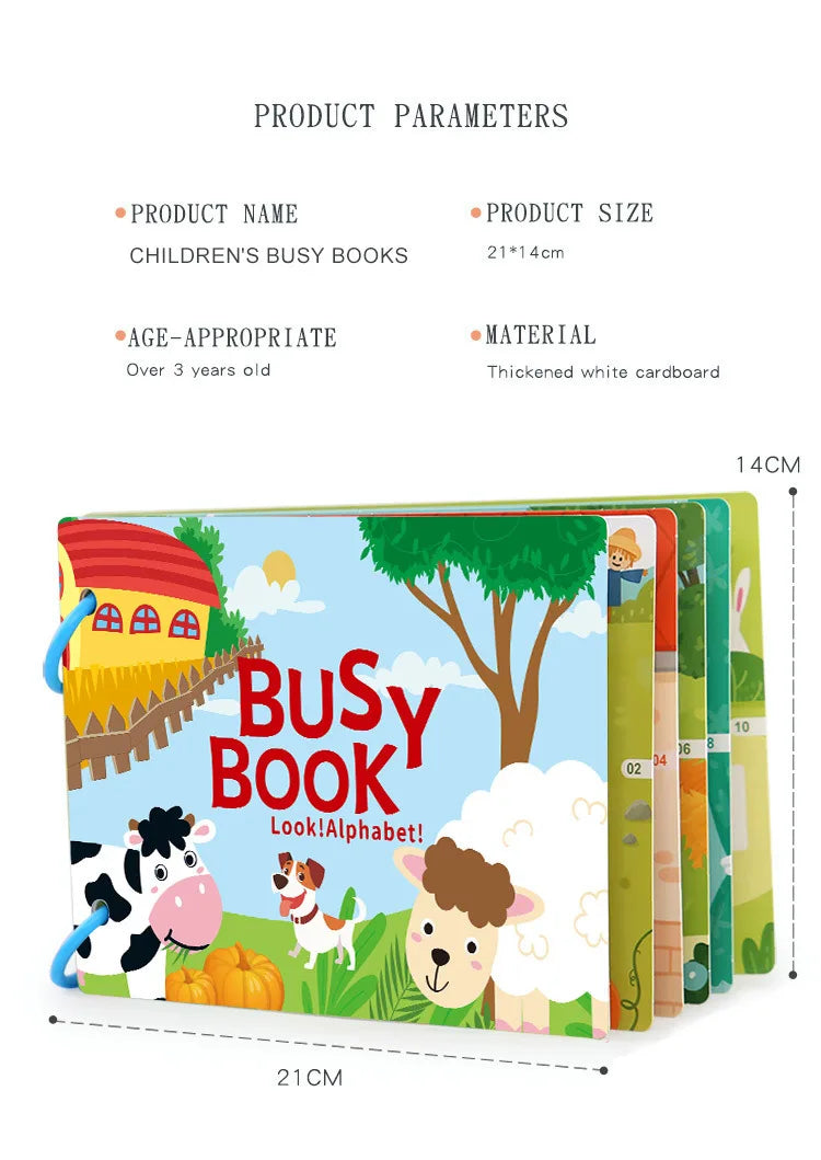 Montessori Baby Busy book My First Quiet Book Paste Early Learning Education Toy Children Toy Matching Montessori Toys for Baby
