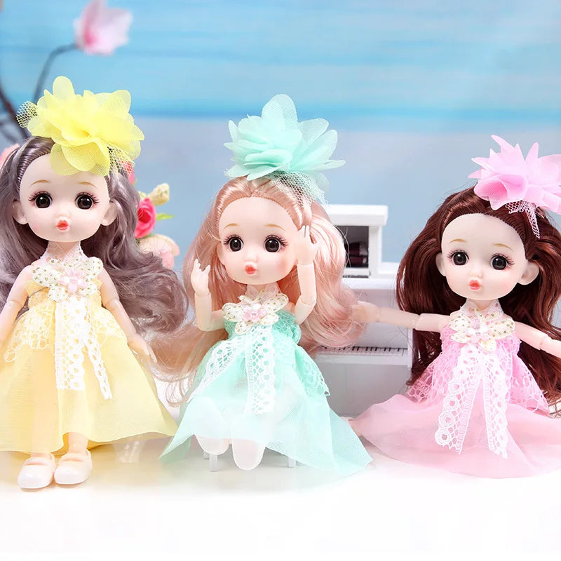 17cm Dolls 1/8 BJD Doll Princess Dress Up Boneca Children's 13 Joints Toys Dolls for Girls Dolls Multi-joint Kids Birthday Gifts