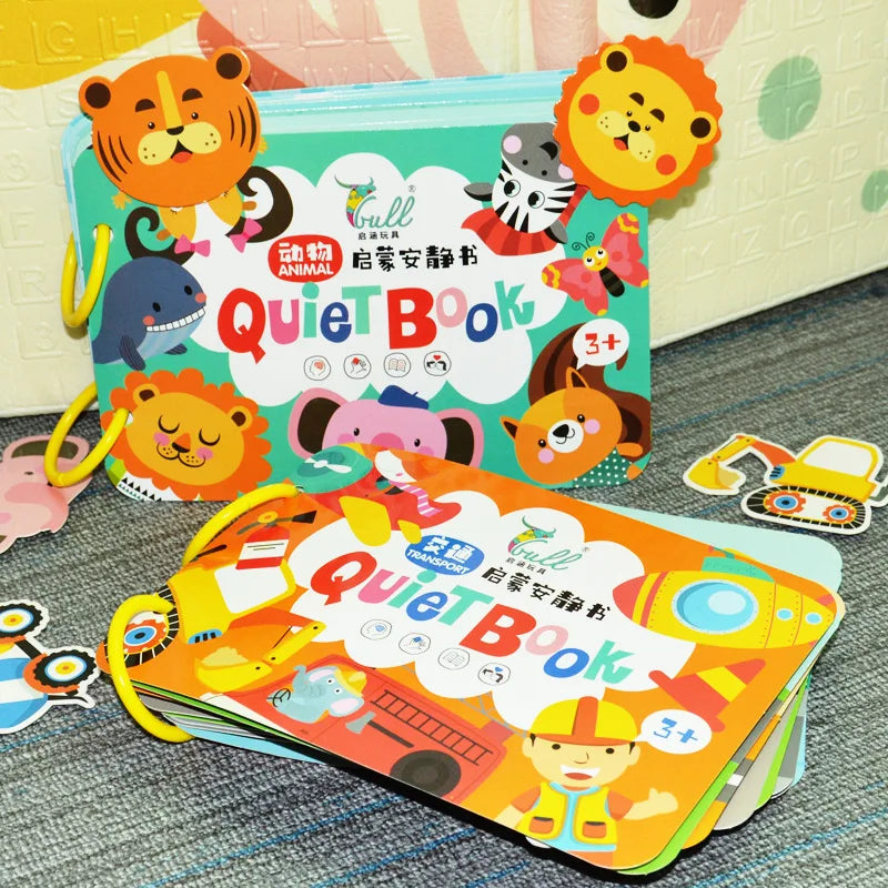 Montessori Busy Book for Kids Toddlers Educational Toys Baby Diy Paste Quiet Book Children Animals Numbers Matching Puzzles Toys