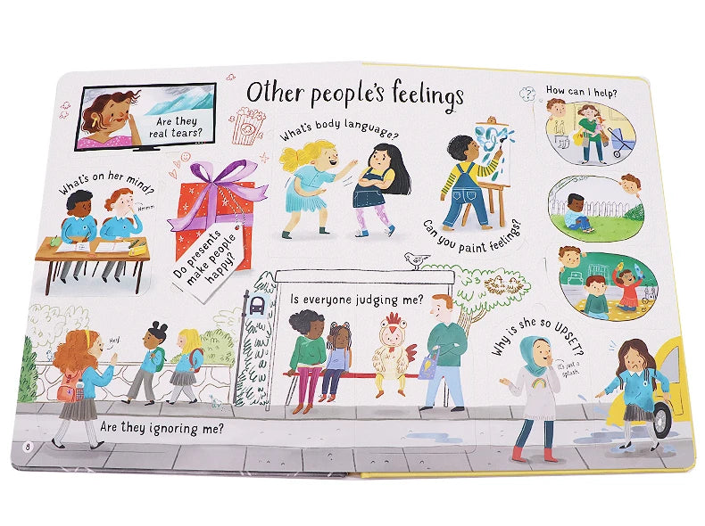 Usborne lift-the-flap Questiones and Answers about Feelings English Educational Picture Book Baby kids learning reading gift