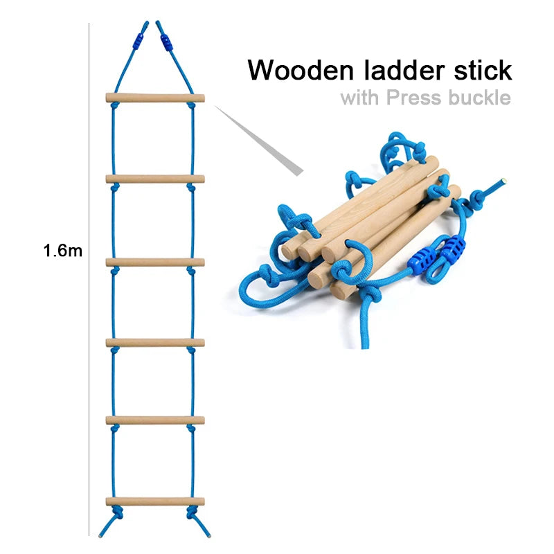 Ninja Tree Swing Toys Warrior Obstacle Course for Kids with Pulley Kit with Accessories Monkey Bars Gym Rings Climbing Ladder