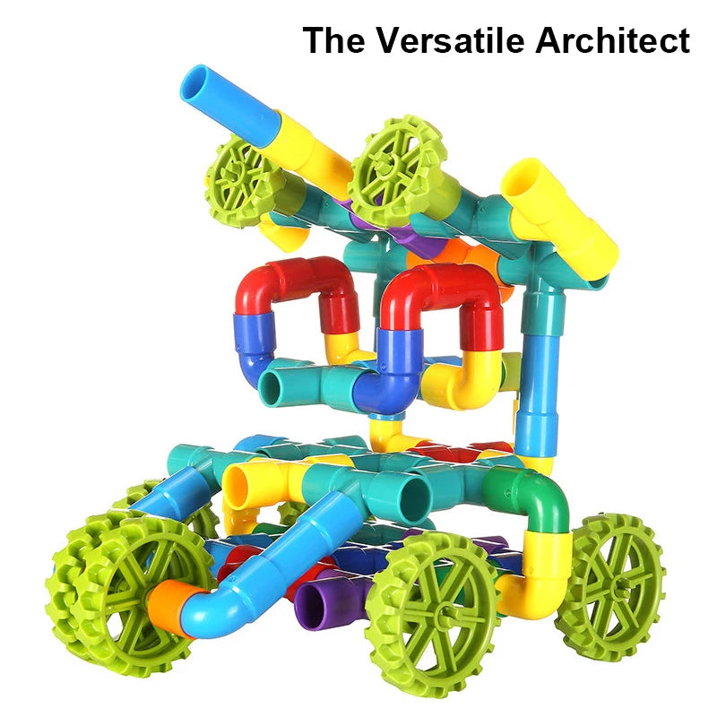 Pipeline building block assembly children's water pipe beneficial intelligence splicing brain toy