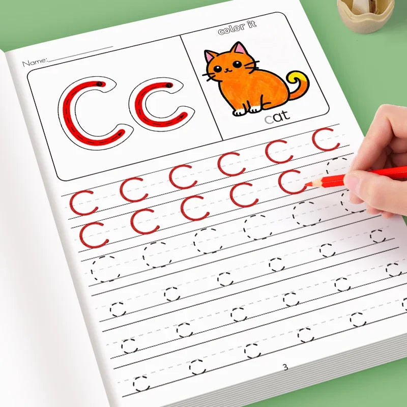 Children's Alphabet Practice Books A-Z Writing Practice Books, Learning Writing, Drawing Pages ActivitiesIllustration Book