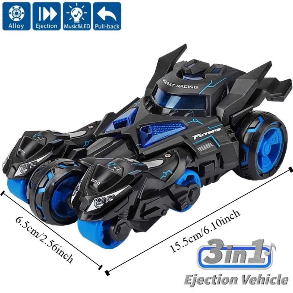 1:32 Motorcycle Ejector Car Model Diecast Model Alloy Kids Pull Back Car Toys Sound Light Inertia Simulation Motorcycle Toy