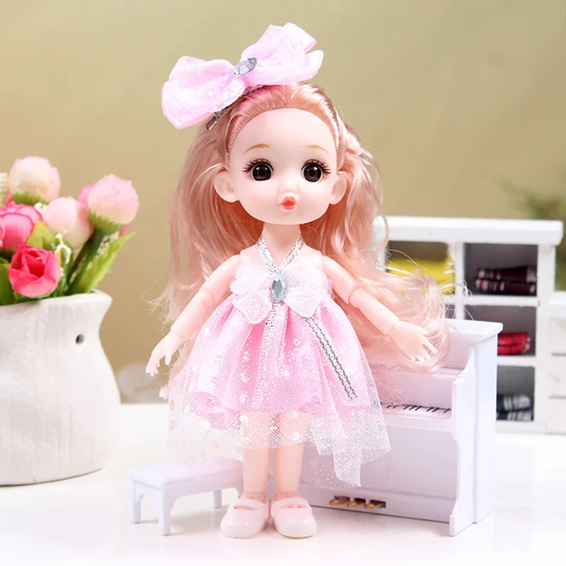 17cm Dolls 1/8 BJD Doll Princess Dress Up Boneca Children's 13 Joints Toys Dolls for Girls Dolls Multi-joint Kids Birthday Gifts