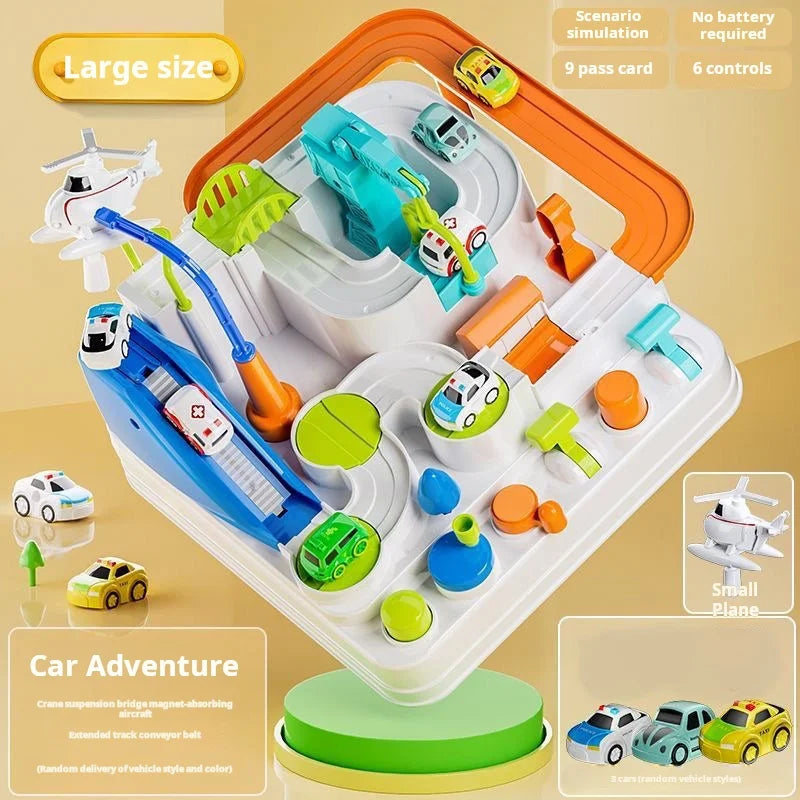 Racing Rail Car Model Educational Toys Children Track Adventure Game Brain Mechanical Interactive Train Animals Space Rocket Toy