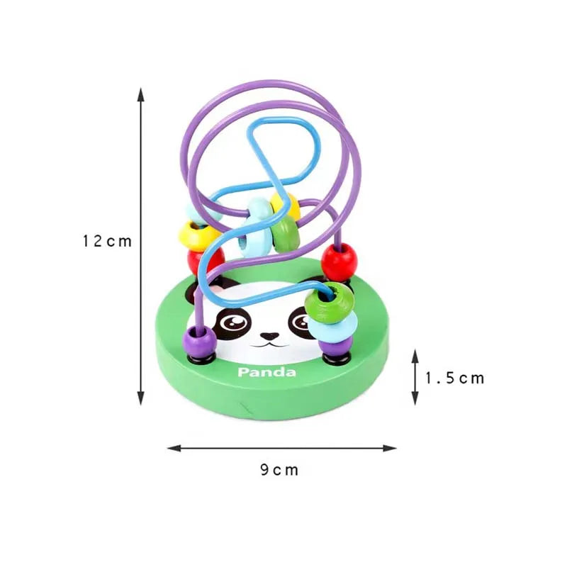 Baby Montessori Educational Math Toy Kids Circles Bead Wire Maze Roller Coaster for Children Montessori Wooden Toys Wood Puzzles