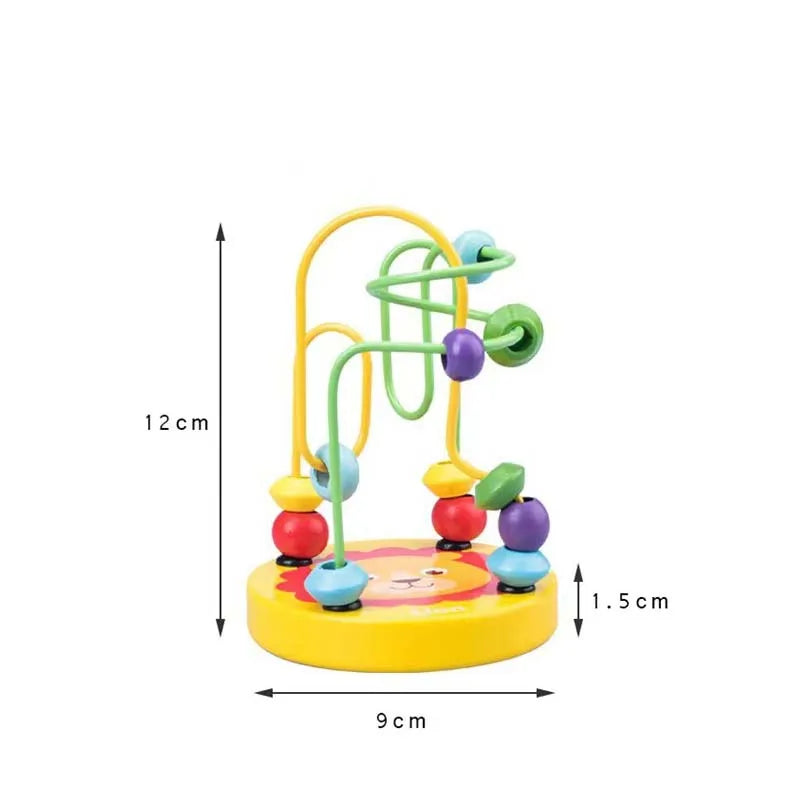Baby Montessori Educational Math Toy Kids Circles Bead Wire Maze Roller Coaster for Children Montessori Wooden Toys Wood Puzzles