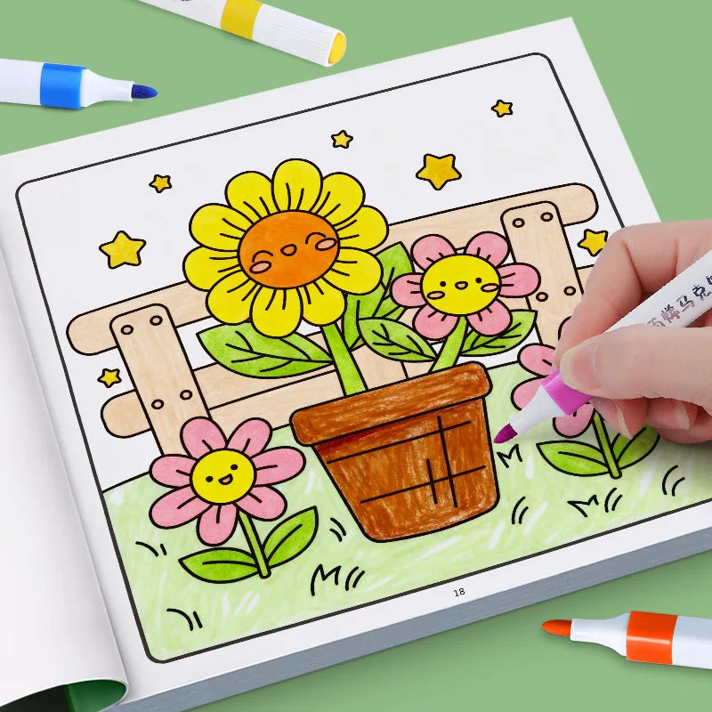 24 Page Fun Coloring Book, Warm Moments for Girls, Creative Entertainment, Fantasy Illustrations, Hand Drawn Art Drawing Book