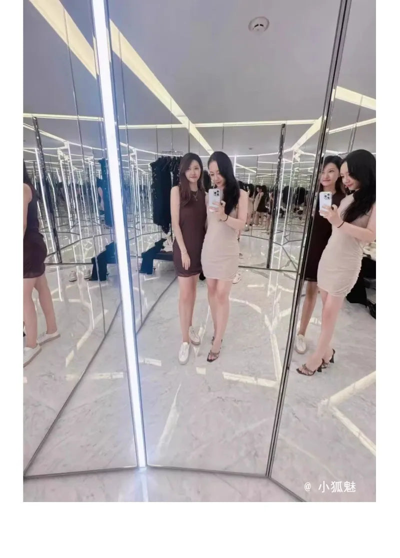 2025 Summer Women's High Heel Sandals Cross Rhinestone Square Head Open Toe Sandals Silk Sexy Stiletto High Heels Mules