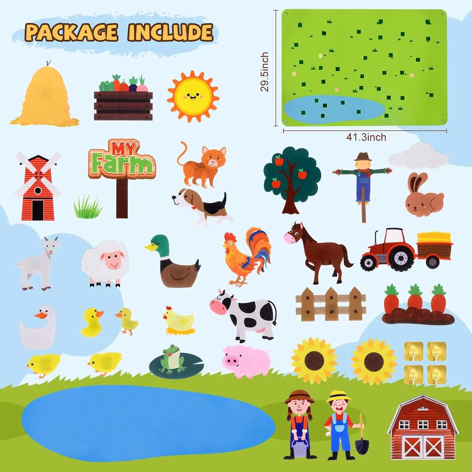  Ocean Felt Story Board Toys Farm Animals Early Learning Storytelling Flannel Board Classroom Educational Interactive Play Kit