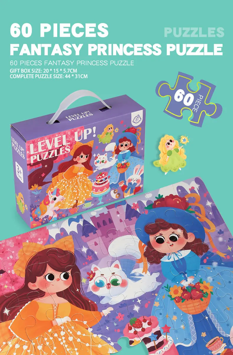 60-piece paper Custom Montessori Kids cartoon puzzle puzzle creative toy puzzle set for kids boys and girls